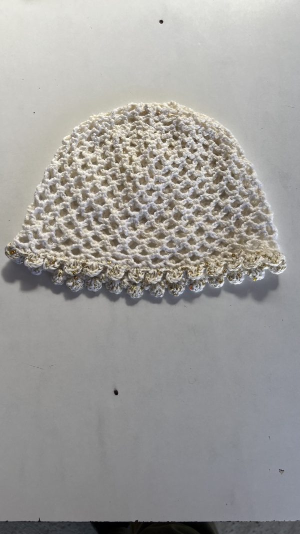 Casquete a crochet  modelo malla.