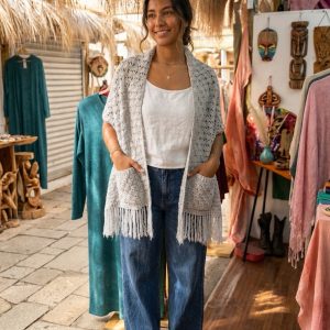 Chal con bolsillo crochet